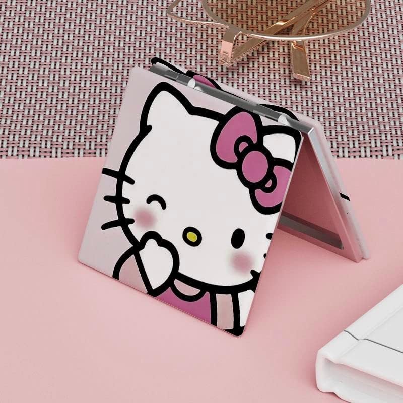 KOZUKI Kitty Compact Mirror Kitty Mirror Pink Compact Mirror Pink Magnifier Mirror Carry Out Mirror Make up Mirror (Classic Red)