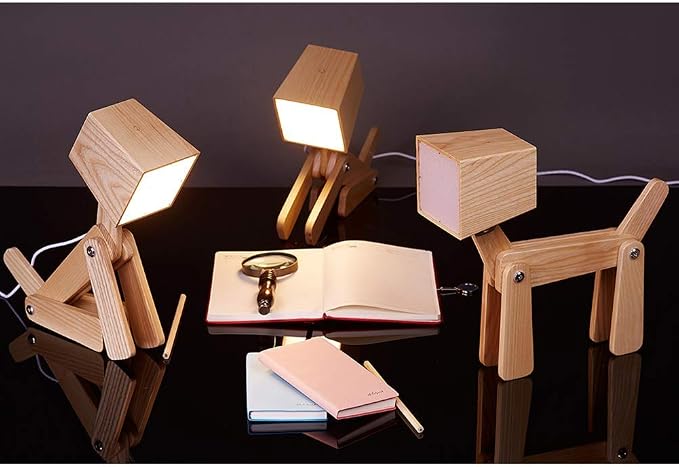 Cool Decorative Reading Floor Lamp and Cute Dog Lamp - Wood