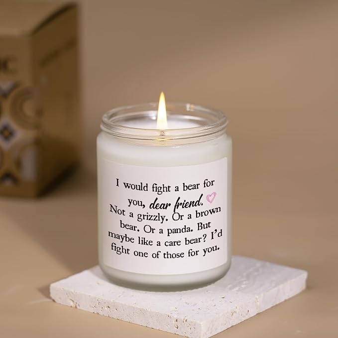 Friend Gifts for Women, Friend Birthday, Friendship Gifts for Women Soul Sister Bestie, Handmade Lavender Natural Soy Wax Candle (7oz)
