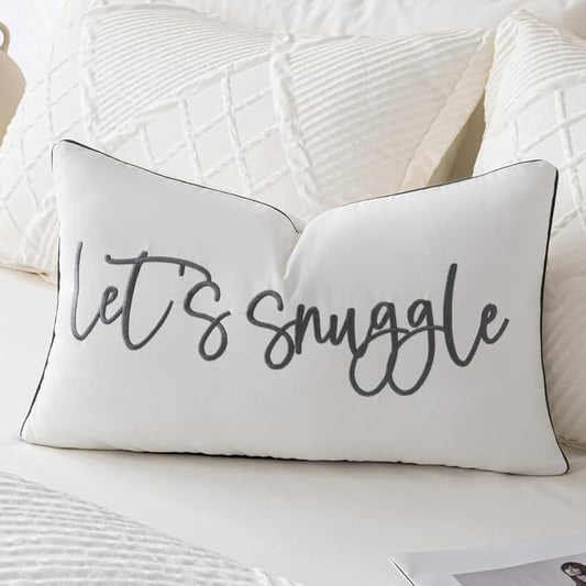 Sunkifover Let's Snuggle Decorative Lumbar Pillow Cover 12"x20"