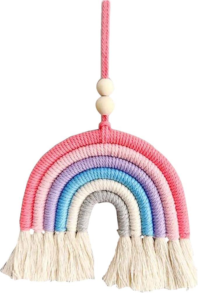 1PCS Colorful Rainbow Wall Decor - Handmade Weaving Ornament Pendant Decoration Wall Decor Hanging Home Decoration (Grey)