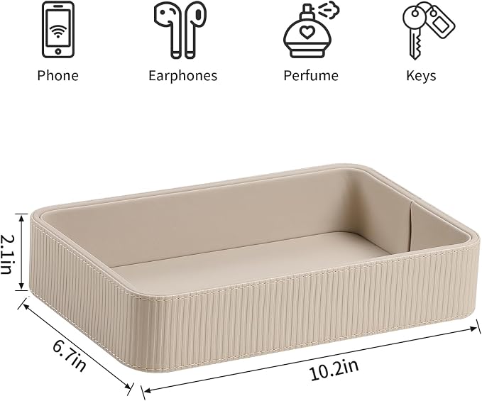 Valet Tray Organizer Bedside Nightstand Organizer Desk CatchallTray