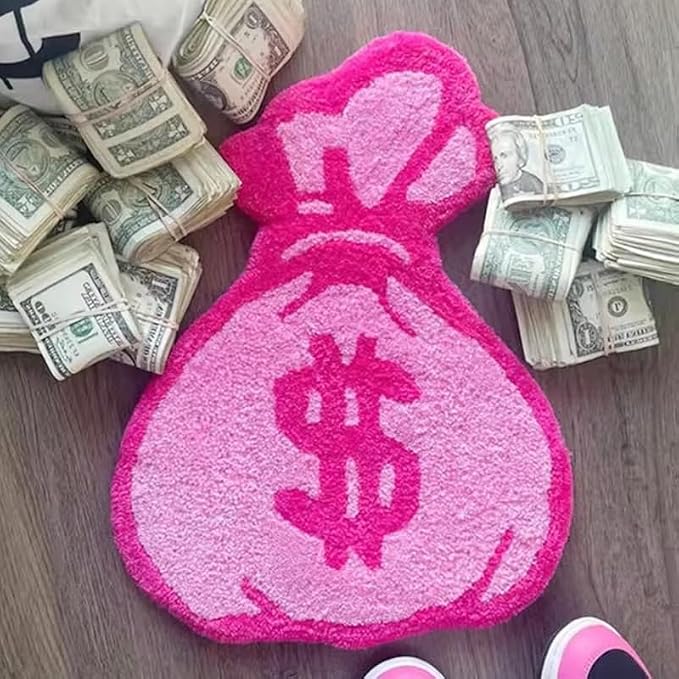 LAKEA Purse Rugs Tufted Material Cartoon Carpet Anime Home Soft Fur Rugs Bedroom Living Room Doormat Decor Floor Mat (31.5X23.6inch) (Rounded, 31.5X23.6 inch)