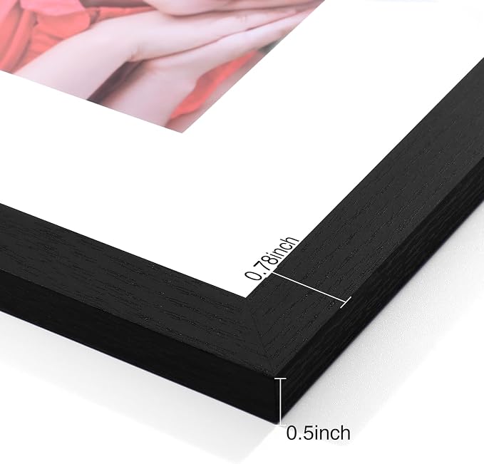 Vittanly 12x12 Picture Frames Set of 9 for Wall Mounting, Black | Display Pictures 8x8 with Mat or 12x12 without Mat for Wall Mounting, Square Photo Frames for Home Decor, Engineered Wood