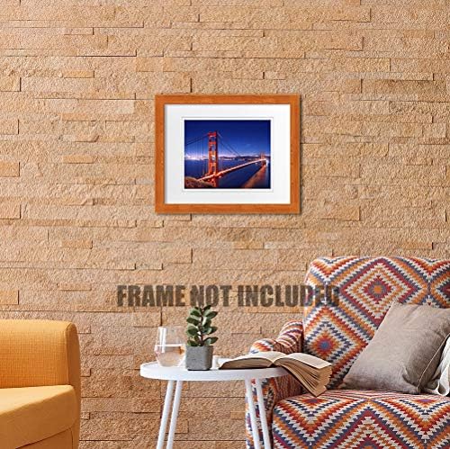 A&T Artwork Golden Gate Bridge Personalized Photo Prints Gift Couple's Names and the Special Date Gift for Anniversary,Valentine's day,Wedding. 14x11 inches & D-Mats UNFRAMED