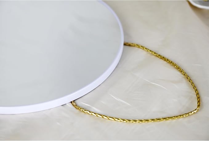 Funerom White Round Mirror 12.6 Inches Circle Mirror Bathroom Mirrors