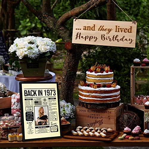 Personalized 52 year old birthday gifts - Back in 1973 Poster - Centerpiece Table Decorations 52nd Birthday Party - Custom Born in 1973 Newspaper Vintage Poster for Men, Women