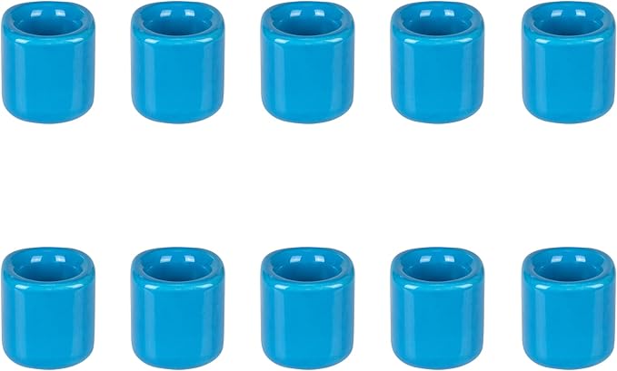 Mega Candles 10 pcs Light Blue 1/2 Inch Diameter Ceramic Chime Ritual Spell Candle Holders, Great for Casting Chimes, Meditation, Rituals, Spells, Vigil, Witchcraft, Wiccan Supplies
