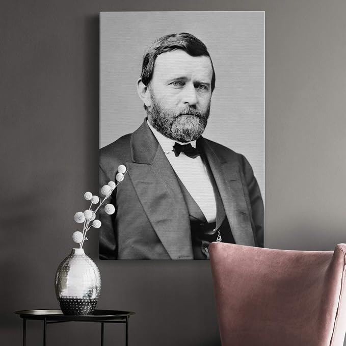 Renditions Gallery Ulysses S. Grant Presidental Portrait Wall Art, Premium Gallery Wrapped Canvas Decor, Ready to Hang, 27 in H x 16 in W, Made in America Print