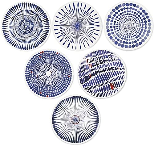 AD Set of 6 Coasters for Drinks Absorbing Round Ceramic Stone Coaster with Cork Base,Tabletop Protection Mat for Mugs and Cups,Office,Kitchen (Bloom Abstract)