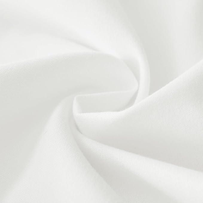 MEILA Wrap Around Bed Skirt for Twin & Full Beds 14" Drop, Natural White | Three-Side Adjustable Elastic Dust Ruffle, Ruffled Polyester Fabric, Easy to Install, Fade Resistant & Machine Washable