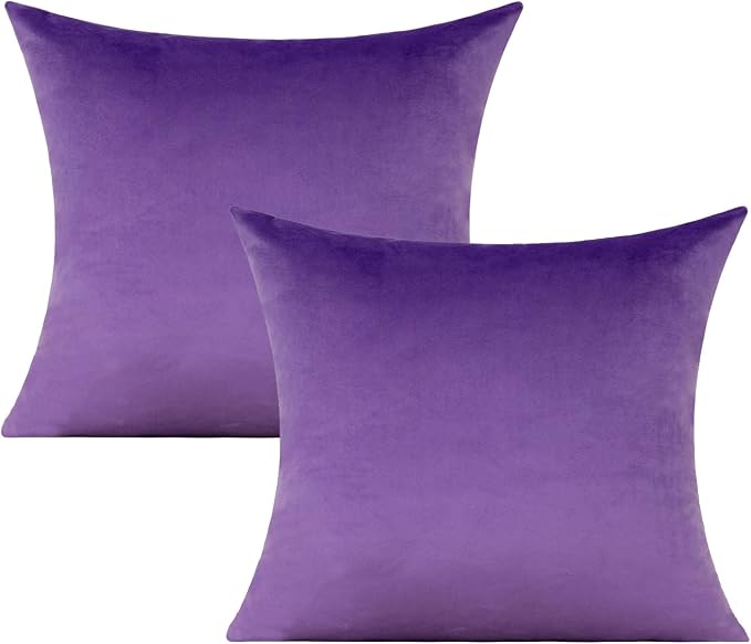 VAKADO Purple Throw Pillow Covers Decorative 20x20 Set of 2 Outdoor Decor Couch Cushion Covers Pillowcases Home Bed Decoration for Sofa Bedroom Office