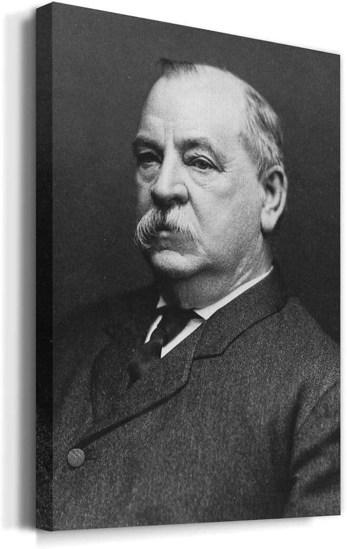 Renditions Gallery Grover Cleveland Presidental Portrait Wall Art, Premium Gallery Wrapped Canvas Decor, Ready to Hang, 18 in H x 12 in W, Made in America Print