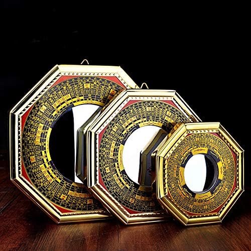 Better us Chinese Feng Shui Convex Bagua Mirror Wood Fengshui ba gua Mirrors (Large)