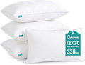 Oubonun 12x20 Inches Lumbar Throw Pillow Inserts, Pack of 4 White Soft Fluffy Plump Rectangle Cushion Stuffer Inserts for Sofa, Bed, Couch, Home Decor