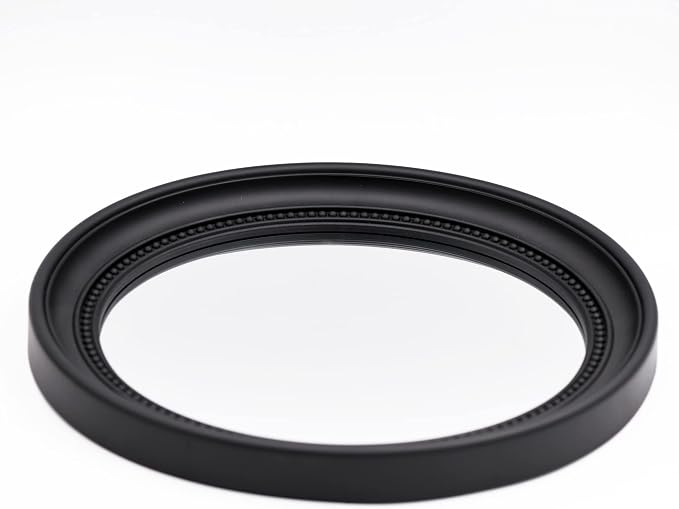 OIGUMR Bathroom Mirror Wall Mirror Decor Oval Mirror (Black, 15.2 x 13.2)
