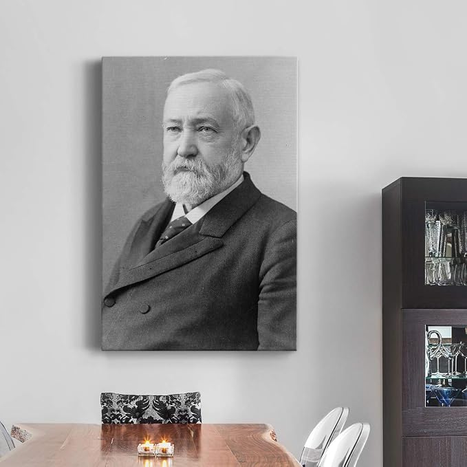 Renditions Gallery Benjamin Harrison Presidental Portrait Wall Art, Premium Gallery Wrapped Canvas Decor, Ready to Hang, 48 in H x 32 in W, Made in America Print