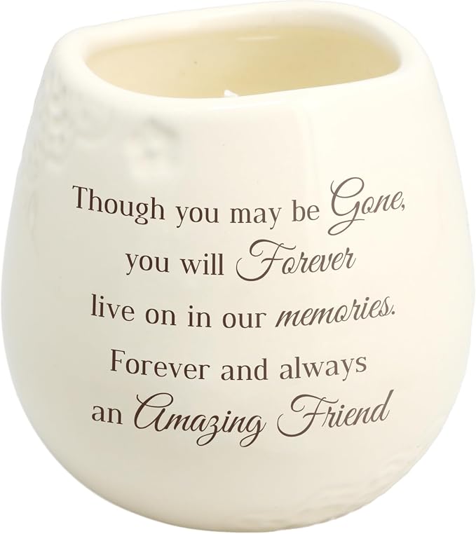 Pavilion Gift Company - Amazing Friend 8 oz Bereavement Candle, Memorial Gifts for Loss of Mother Father Friend Loved One, Remembrance, Condolences, Sympathy, 1 Count, Cream