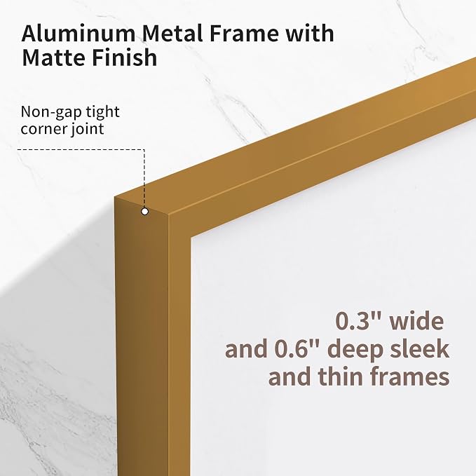 Fun Memories 8x10 Inch Metal Picture Frame - Aluminum Photo Frames - 5x7 Mat - Ideal for Wall or Tabletop Display - Wall Hook Hanging Hardware Included - Set of 3 -Bronze