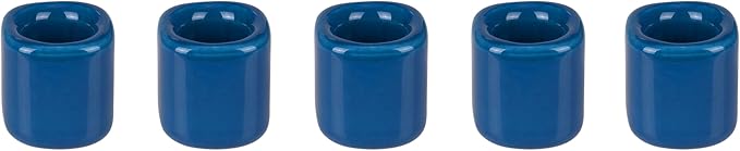 Mega Candles 5 pcs Dark Blue 1/2 Inch Diameter Ceramic Chime Ritual Spell Candle Holders, Great for Casting Chimes, Meditation, Rituals, Spells, Vigil, Witchcraft, Wiccan Supplies