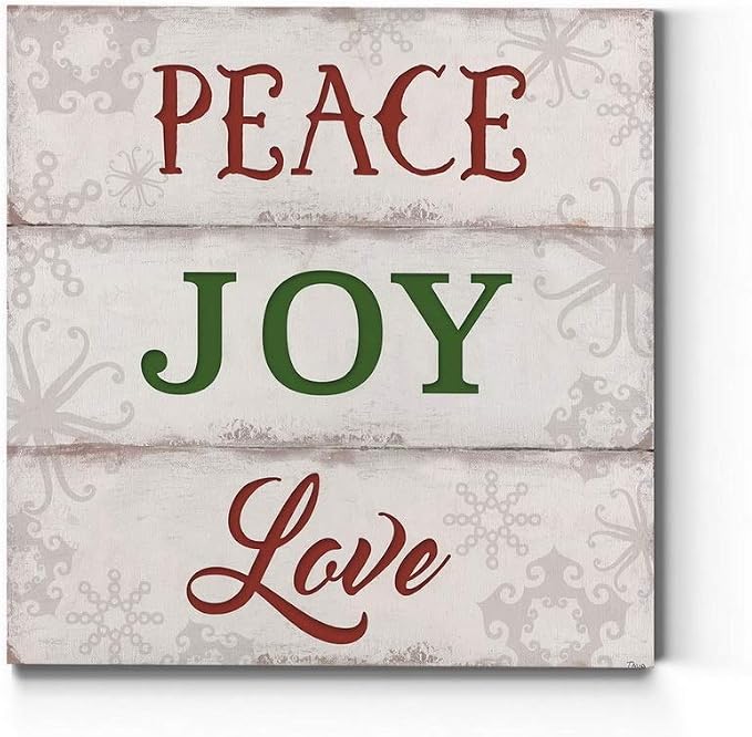 Renditions Gallery Canvas Wall Art Prints for Home Decor Peace Joy Love Motivational Abstract Artowrk for Bedroom Dining Office Kitchen Decorations - 40"X40" LT05