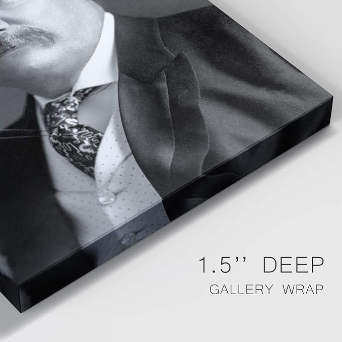 Renditions Gallery Theodore Roosevelt Presidental Portrait Wall Art, Premium Gallery Wrapped Canvas Decor, Ready to Hang, 12 in H x 8 in W, Made in America Print