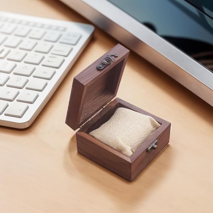 Walnut Wood Box for Crafts, Jewelry Box and watch box Wooden Keepsake Box Gift (Walnut)
