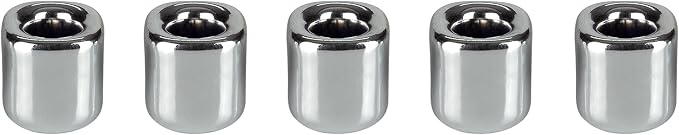 Mega Candles 5 pcs Silver 1/2 Inch Diameter Ceramic Chime Ritual Spell Candle Holders, Great for Casting Chimes, Meditation, Rituals, Spells, Vigil, Witchcraft, Wiccan Supplies