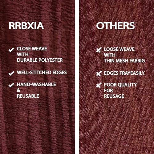 1Pcs Cheesecloth Table Runner Burgundy 10FT Boho Gauze Cheese Cloth Table Runners 120 Inches Long Rustic Sheer for Centerpiece Home Party Christmas Wedding Baby Shower Spring Easter Decor