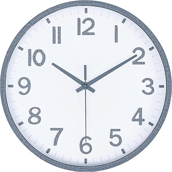 Wall Clocks Battery Operated 8 inch Modern Wall Clock,Silent Non Ticking Wall Clock for Living Room Bedroom Kitchen Office Classroom Decor (Texture Gray White)