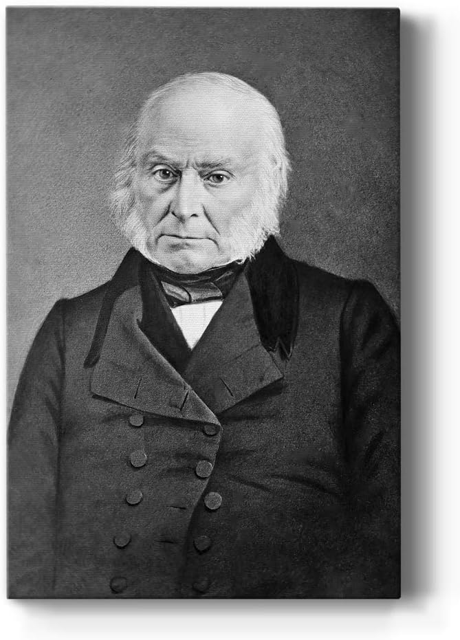 Renditions Gallery John Quincy Adams Presidental Portrait Wall Art, Premium Gallery Wrapped Canvas Decor, Ready to Hang, 36 in H x 24 in W, Made in America Print Artwork