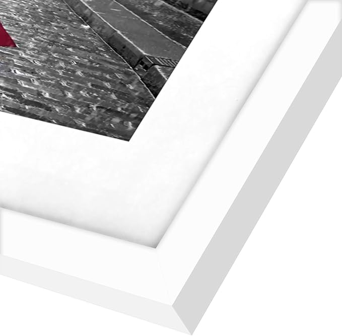 Americanflat 9x12 Picture Frame - Matted to 6x8 - Engineered Wood - White