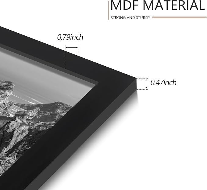 YESKAY 8x10 Picture Frame Set of 9, Display Pictures 5x7 with Mat or 8 x 10 Without Mat, Multi Photo Frames for Wall Mounting or Table Top Display, Black