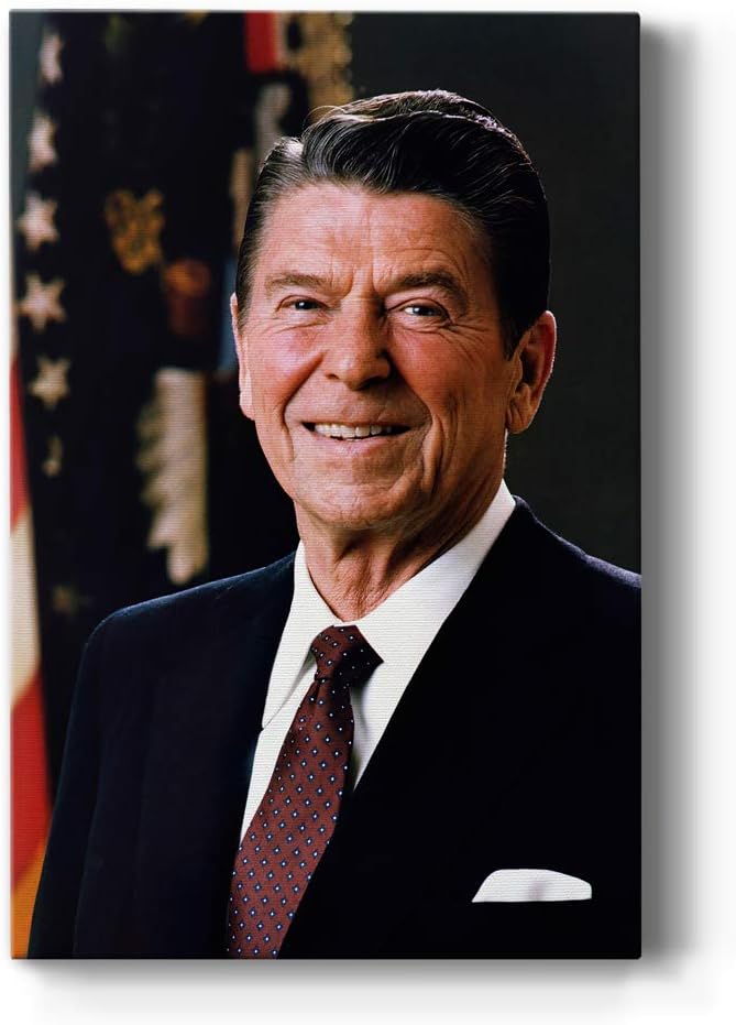 Renditions Gallery Ronald Reagan Presidental Portrait Wall Art, Premium Gallery Wrapped Canvas Decor, Ready to Hang, 12 in H x 8 in W, Made in America Print