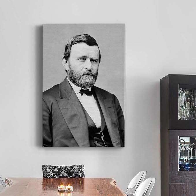 Renditions Gallery Ulysses S. Grant Presidental Portrait Wall Art, Premium Gallery Wrapped Canvas Decor, Ready to Hang, 36 in H x 24 in W, Made in America Print