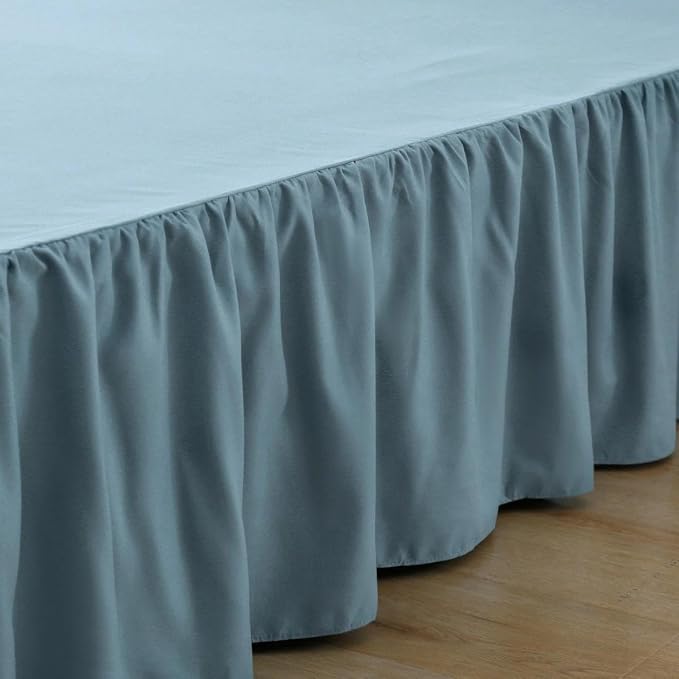 Bed Skirt Full Size Ruffled Bed Skirt with Split Corners | 14 Inch Drop Dust Ruffle Bed Skirt with Platform, Teal Blue, 14'' Full