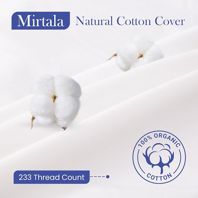 Mirtala 26"x26" Pillow Inserts Set of 2 with 100% Cotton Cover Decorative Square Throw 26" Pillows for Living Room, Sofa, Couch, and Bed-White (2, 26 x 26 Inch)