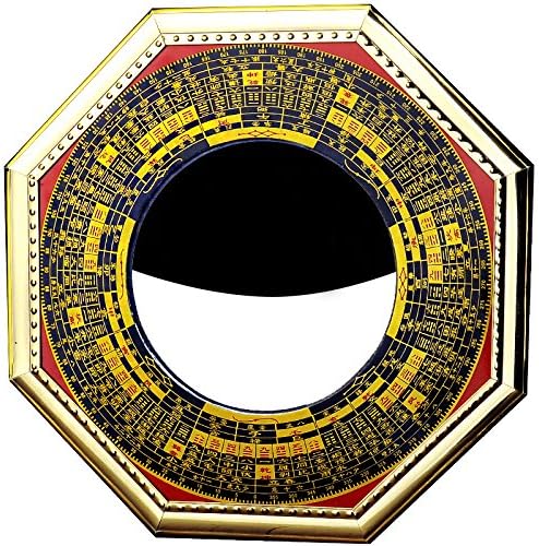 Better us Chinese Feng Shui Convex Bagua Mirror Wood Fengshui ba gua Mirrors (Small)