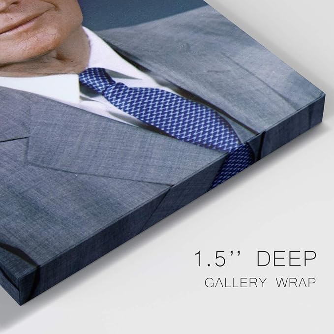 Renditions Gallery Dwight D. Eisenhower Presidental Portrait Wall Art, Premium Gallery Wrapped Canvas Decor, Ready to Hang, 36 in H x 24 in W, Made in America Print
