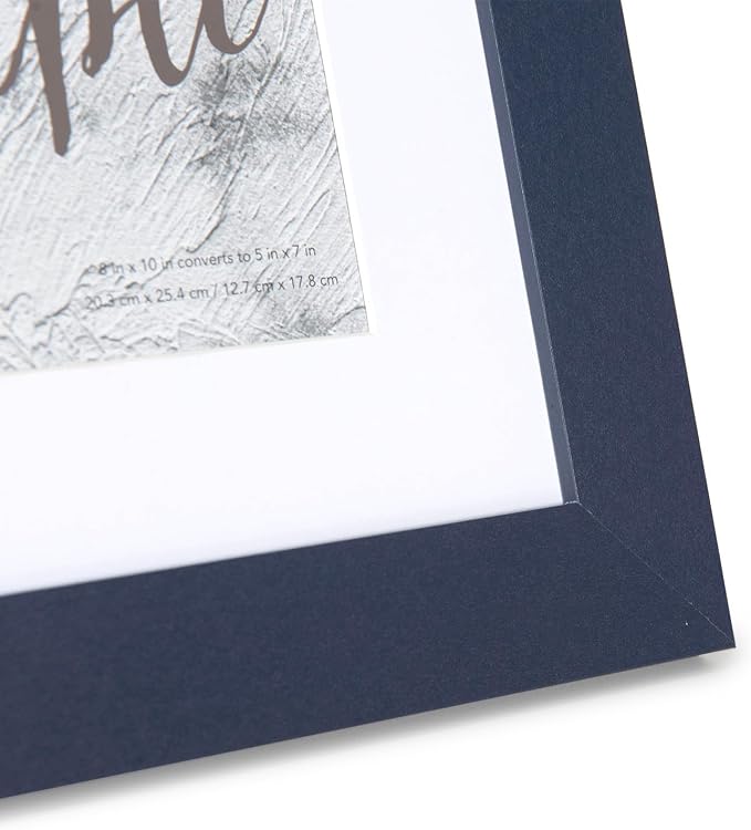 kennethan 8x10 Picture Frame Navy Blue 1 Pcs Wooden Frame can Display 5x7 Picture with Mat or 8x10 Without Mat on the Wall or Table for home decoration,holiday gift
