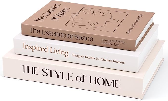 XKDOUS 3 Pack Decorative Books for Home Decor Coffee Table Faux Book Boxes
