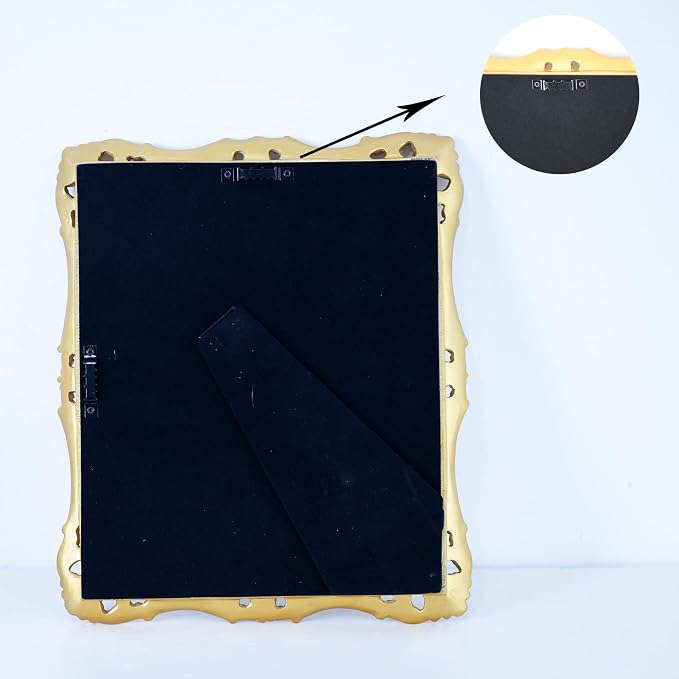 OIGUMR Square Wall Mirror Vintage Mirror Gold Mirror 11.8x9.8 inch