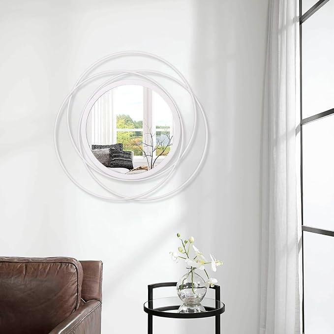 24 Inches Decorative Wall Round Mirror for Home Decor for Living Room, Bathroom, Bedroom, Washrooms Modern Circle Mirror with Metal Frame
