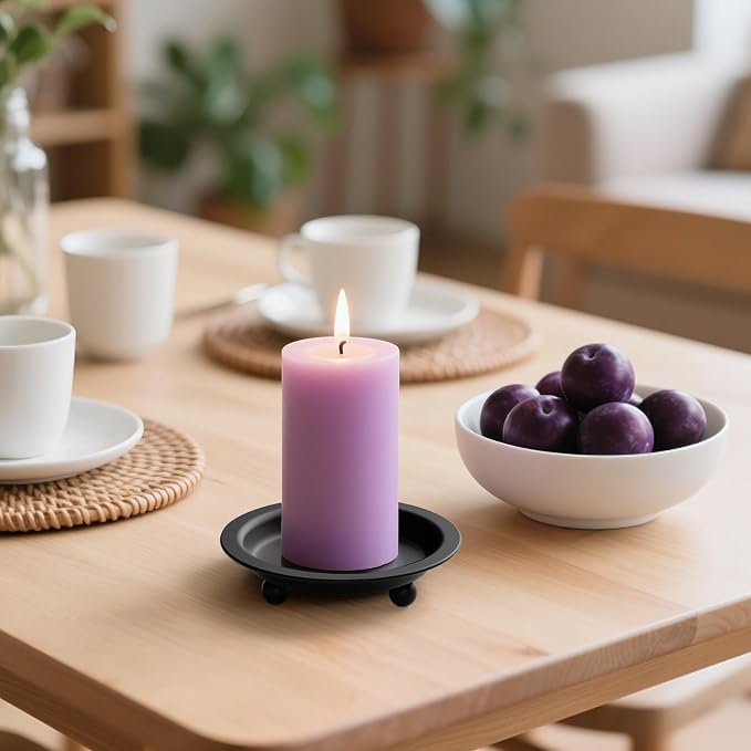 Candle Holder, Round Tray for up to 2.8 Inch Pillar & Ball Candles
