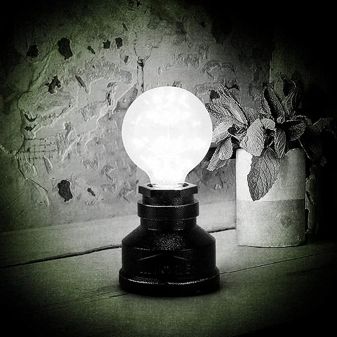 Vintage American Village Style Table Lamps Creative Lights Alloy Metal Water Pipe Night Light,Rustic Loft Industrial Steampunk Retro Base E26 LED Edison Table/Desk Lighting Fixture