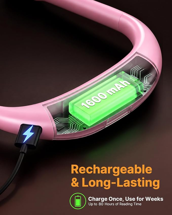 Neck Light with Storage Case, 3 Colors Dimmable Book Reading Light