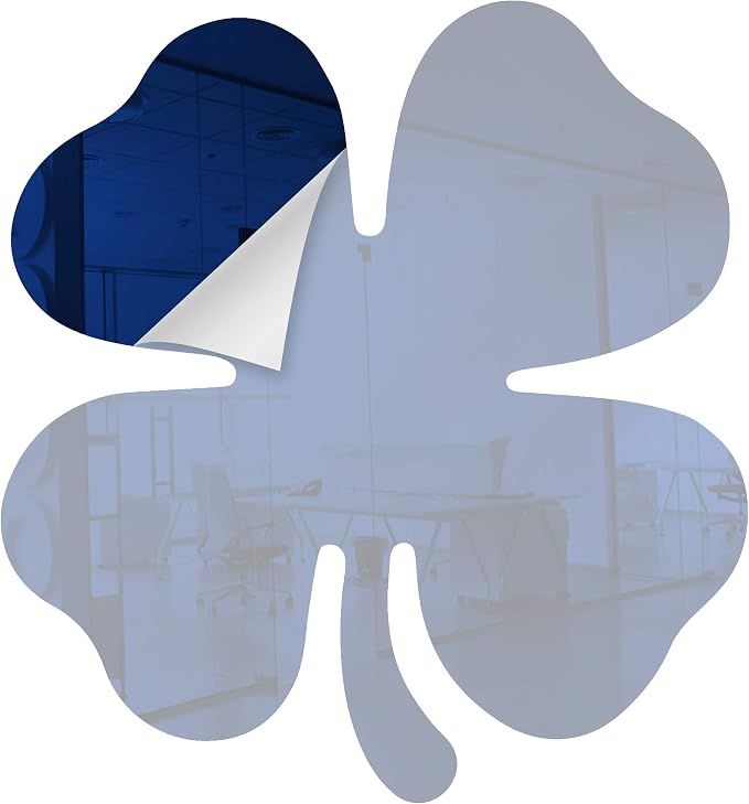 Acrylic Mirror 6" Wide Shamrock Dark Blue .118" Thick No Adhesive Reflective Pieces Perfect for DIY Arts and Crafts School Projects Home or Office Decor Special Events by Marketing Holders