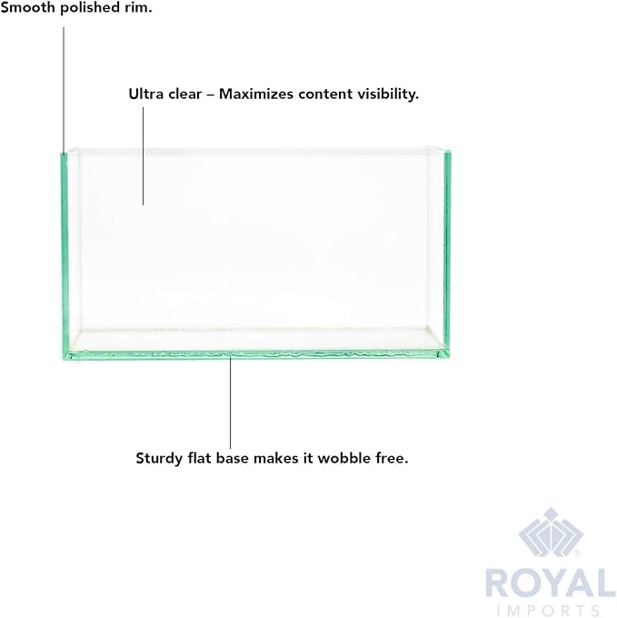 Royal Imports Glass Rectangle Vase for Centerpieces 4"Tall x 8" Flower Vase | Glass Vases for Centerpieces for Tables, Home, Wedding & Events Decor, Storage, Vases for Flowers & Floral Arrangements