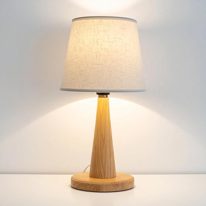 PATIKIL 120mm Wooden Lamp Base, 2 Pack Circular Solid Wooden Base Wood Desk Lamp Stand Replacement for Table Lamps DIY