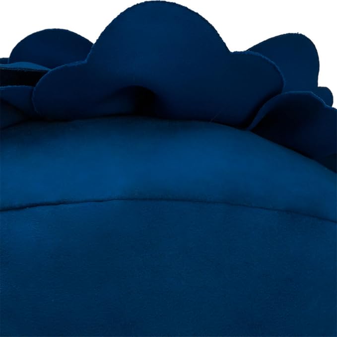 JWH Handmade Flower Throw Pillow Cover Decorative Peony Pillow Case Round Cushion Floral Pillowcase for Bedroom Bed Couch Living Room 14 Inch Royal Blue